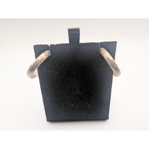 Sterling Silver Hoop Earrings Womens Medium Flat Band Minimalist Design 1" dia